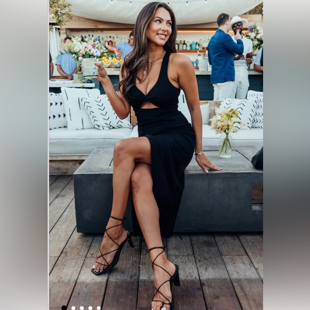 Luca MIDI Dress -Black Stretch